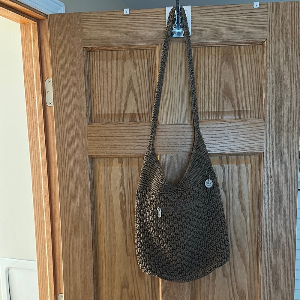 The Sak Beige Woven Shoulder Bag